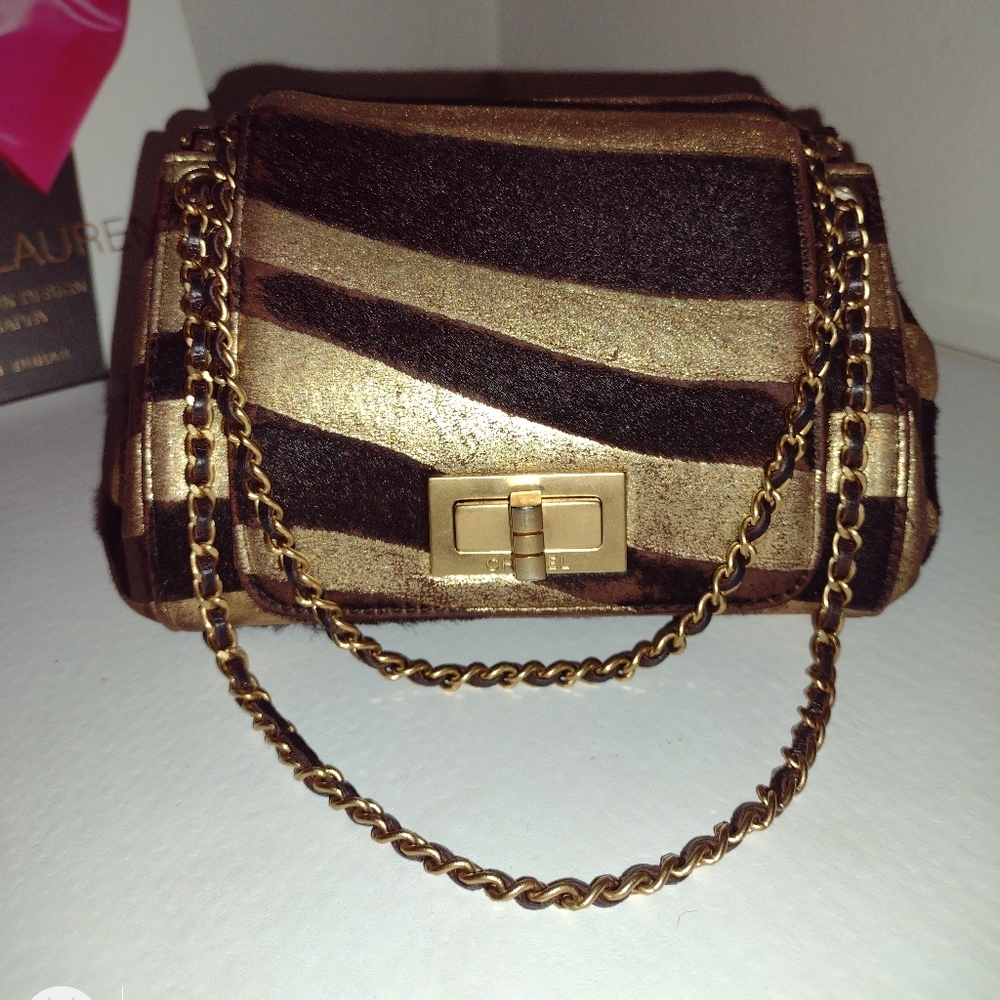 CHANEL Vintage Mini 2.55 Mademoiselle Lock Flap Pony Hair Bag AUTHENTIC - Picture 4 of 15